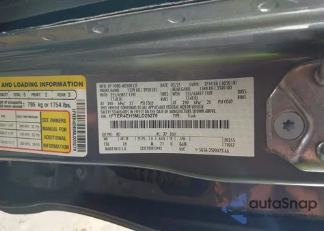 2021 Ford Ranger Xlt z USA, uszkodzony, nr VIN 1FTER4EH5MLD29279